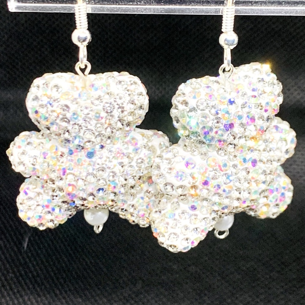 CRYSTAL TEDDY BEAR EARRINGS